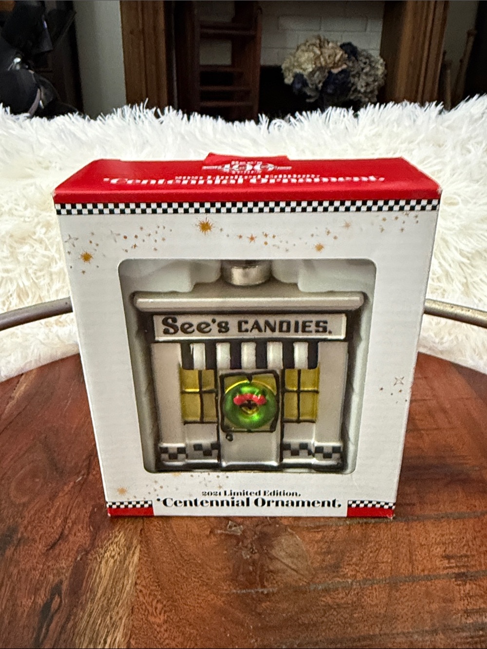 See’s Candies 2021 Limited Ed. 100th Anniv. Centennial Christmas Ornament NIB